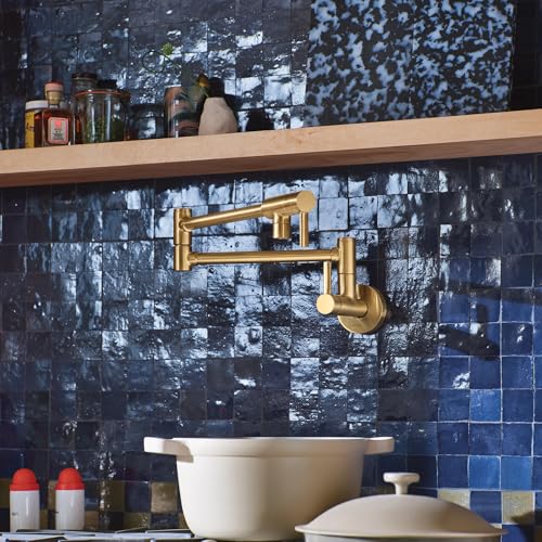 Moen S665BG Wall-Mount Pot Filler, Brushed Gold - image 8