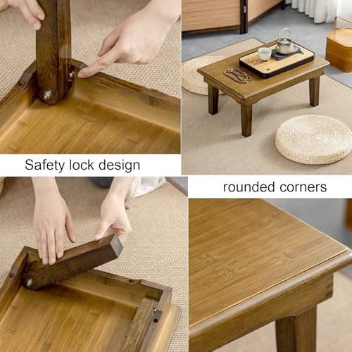 Mesa de centro de madera plegable 27cm apta para interior y exterior 5