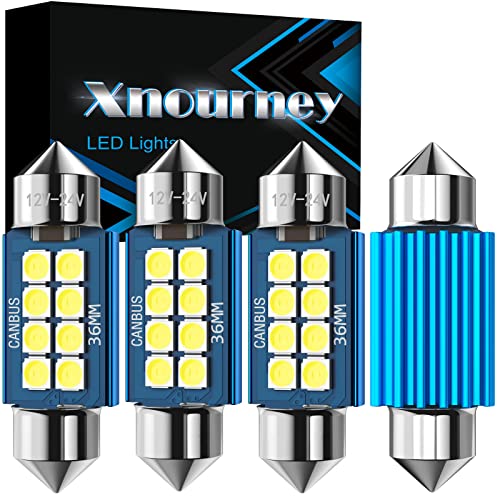 Xnourney 36mm LED Bombilla,1,42' C5W bombillas LED CanBus 12v 24v,6411 6418 DE3423,Festón Lámpara Superbrillantes Luces Led Coche Interior,Lámpara de Mapa de Cúpula,Matrículas Bombilla,4pcs