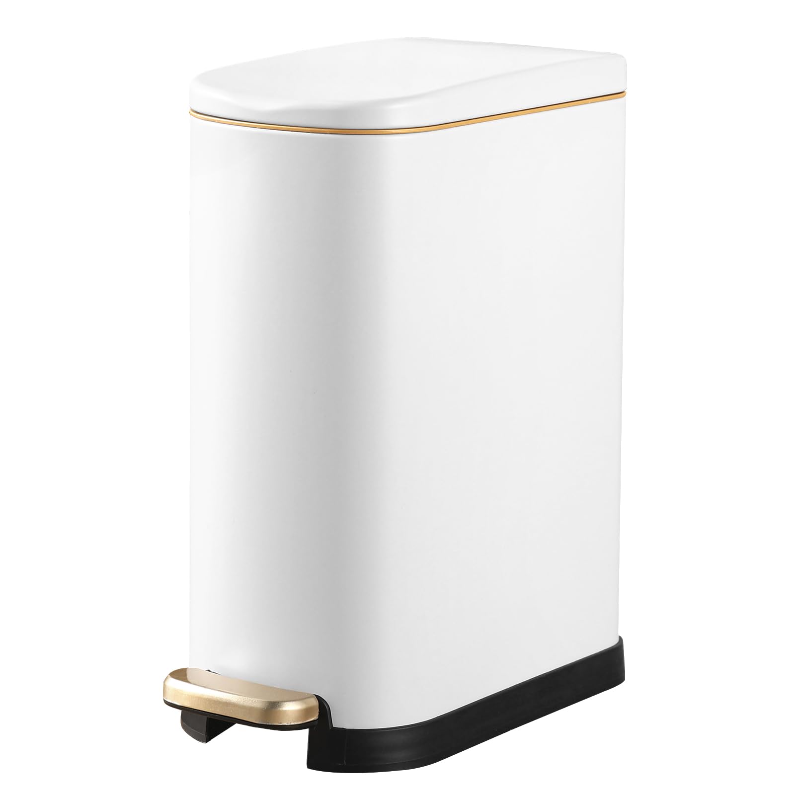 ELPHECO Bathroom Trash Can with Lid Soft Close, 3.5 Gallon / 13.5 Litre Stainless Steel Pedel Garbage Can with Removable Inner Bucket, Wastebasket for