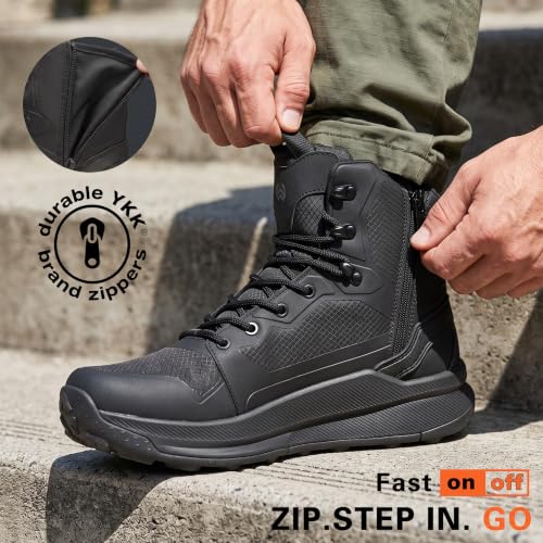 Image of Men's Military Tactical Boots Side Zipper Combat boots Lightweight