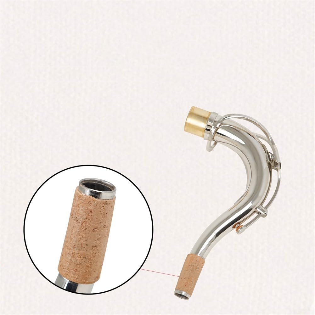 Col Courbé en Laiton pour Sax Ténor Bb 27.5mm(Silver) | Laiton massif, design courbé, diamètre 27.5mm, compatible ténor Bb, résonance supérieure