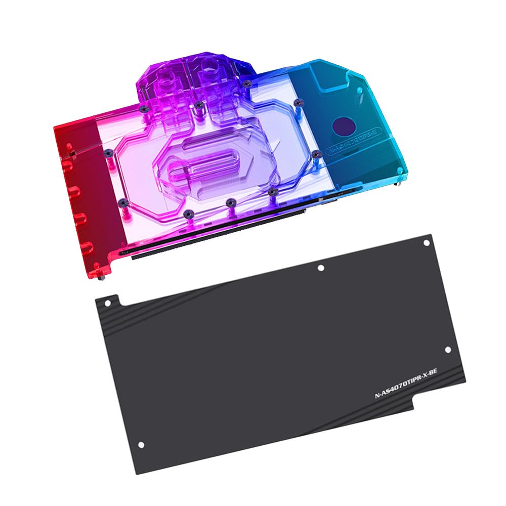 YXHGeeekGPU Waterblock - for Asus ProArt GeForce RTX 4070 Ti OC, PC GPU Water Liquid Cooling Block Cooler with Backplate (5V ARGB RBW Aura Effect LED Lights GPU Block)