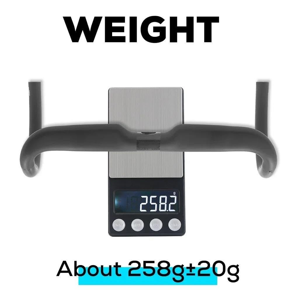KWEZ Guidon de Route 360-420mm Noir Mat, routage Interne de vélo en Gravier, pièce de Cockpit