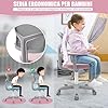 GYMAX Sedia da Scrivania per Bambini, Carico 150 kg, Sedia Ergonomica, Altezza Regolabile, Girevole a 360° (ROSA)