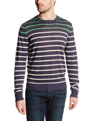C89 Men's Color Blocked Striped Crew