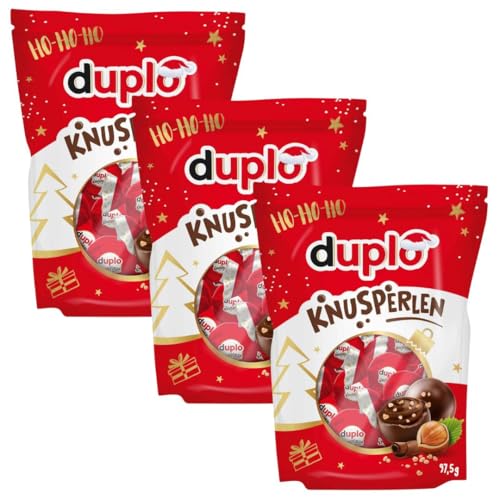 Duplo - Lote de 3 perlas de crujiente (3 x 97,5 g) – Bombones de chocolate con leche derretidos con crema de avellana y arroz crujiente