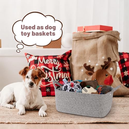 Image of OIASKET Gift Basket Empty with Handle, Small Woven Baskets for Gifts Empty | 13.6 inchx10 inchx5.9 inch, Baby Shower Toy Storage Baskets, Dog Toy Storage for Organizing, with Gift Bag Ribbon Tissue Paper