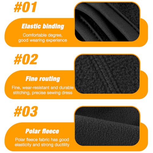 Image of Ear Warmers Headband, KOMAKE 2 Pack Earmuff Headband Fleece Earmuffs Running Headband Winter Ear Covers Moisture Wicking Sweatband Ski Sport Headband For Men & Women (Black+Gray)