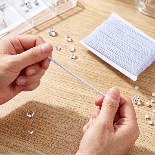 Hilo elástico Lurrose de 55 yardas y 1 mm en color blanco para bisutería 6