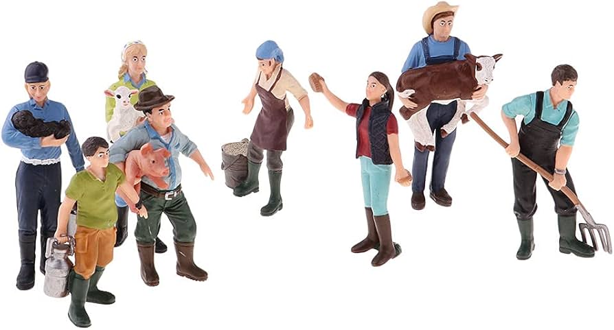 Amazon.co.jp: Hellery 13個 人モデル 人フィギュア 農家フィギュア 人