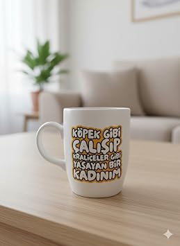 K pek Gibi  al p Krali eler Gibi Ya ayan Bir Kad n m Krem Oval Kupa - Hediyelik Kupa Fincan Mug