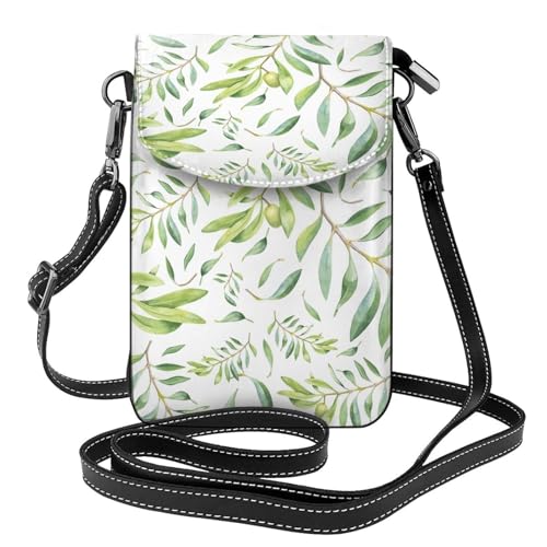 Sacs bandoulière pour femmes avec portefeuille cuir PU et fentes cartes de crédit motif vert