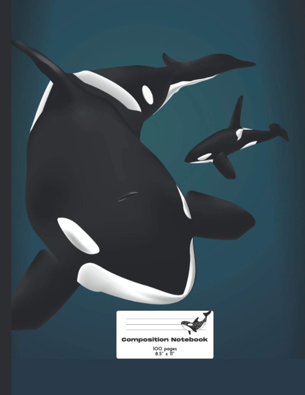 Composition Notebook College Ruled 8,5'' x 11'': Orca composition notebook, diary, journal or notes taking. College ruled, 100 pages for writting, perfect gift for those who love Orca