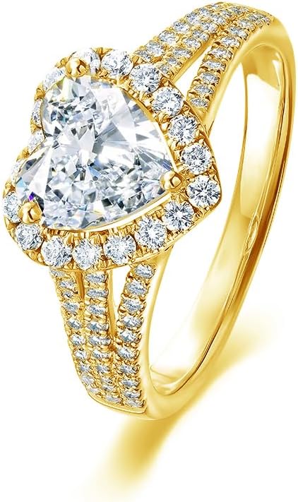 DIYA Personalized 1CT Moissanite Engagement Bands for Women D Color VVS1 Clarity 925 Sterling Silver 18k Gold Plated Promise Ring Custom Name Ring Gift for Anniversary and Special Occasions