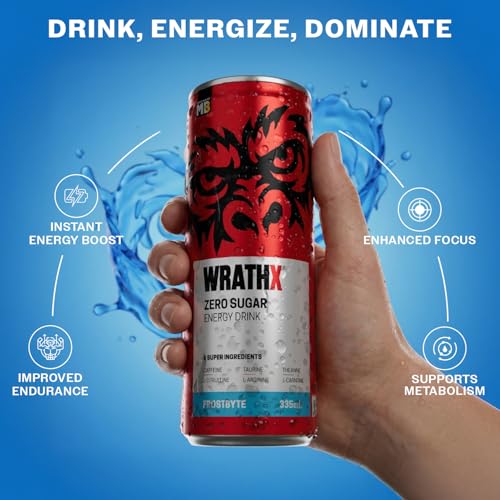 Image of MuscleBlaze WrathX Energy Drink, Frostbyte, 335ml x Pack of 6