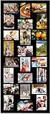 Adeco [PF9107] Decorative Black Wood Wall Hanging Picture Photo Frame, 24 Openings of 4x6 inches each
