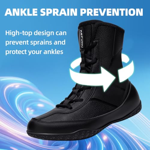 Image of Wrestling Boxing Boots Wide for Men Youth High Top Non-Slip | Comfortable Breathable Lightweight for Competition & Training