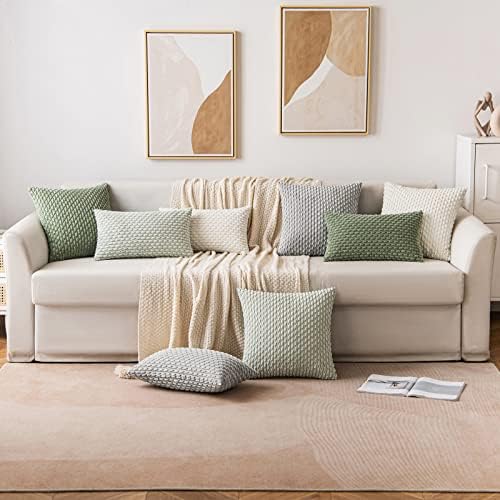 MIULEE Poszewka na poduszkę dekoracyjna, aksamitna prążkowana, kwadratowa sofa, super miękka, nowoczesna poszewka na poduszkę, do salonu, sypialni, na krzesło biurko, 30 x 50 cm, zestaw 2 sztuk jasnoszara