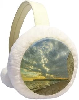 Ocean Water Sky Cloud Science Nature Picture Winter Ear Warmer Cable Knit Furry Fleece Earmuff Outdoor