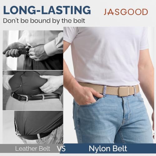 Image of JASGOOD Nylon Canvas Breathable Military Tactical Men Waist Belt With Plastic Buckle