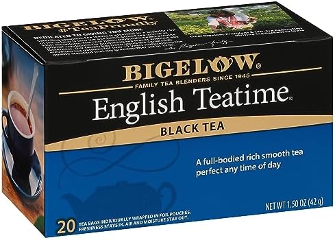 Bigelow Tea English Teatime Black Tea, Caffeinated Tea, 20 Count Box (Pack of 6), 120 Total Tea Bags