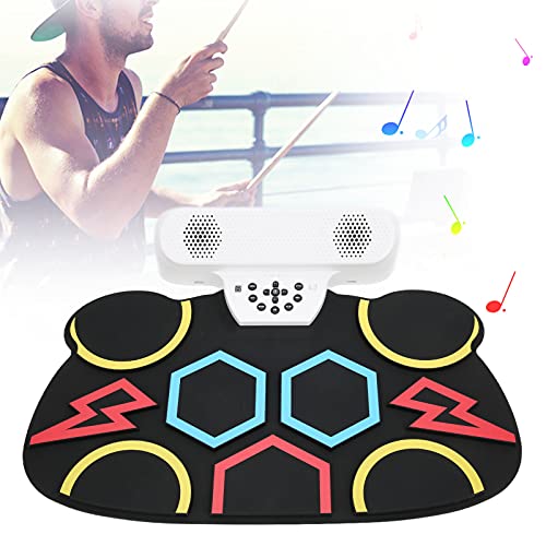 Roll-up drum draagbare coole dubbele hoorn elektronische drumset oefenpad drumkit zwart - Image 3