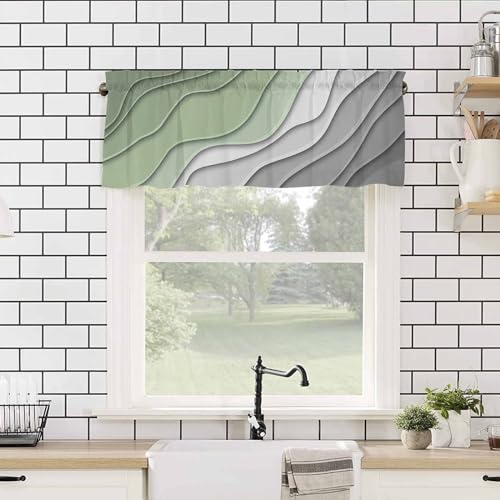 Cortinas de cocina modernas estilo cenefas cortas abstractas 5