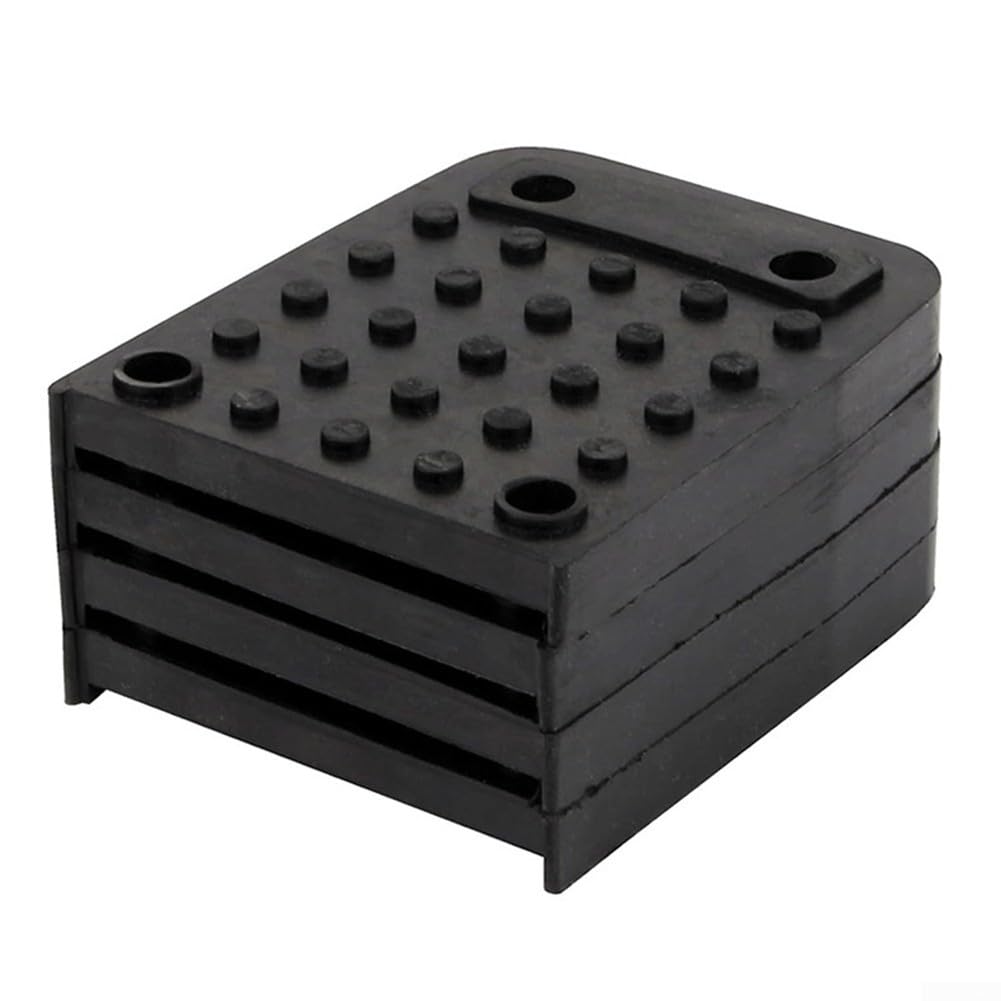 Lot de 4 coussinets antidérapants pour pieds d'échasses de cloison sèche avec 16 vis, chaussures de traction en caoutchouc pour la construction et une utilisation acrobatique, noir (10,5 x 8,4 x 1,2