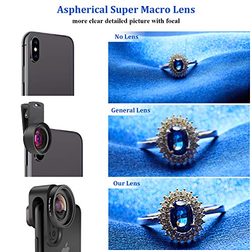 TODI 4K HD 2-in-1 120°-Weitwinkelobjektiv, 20-faches Makroobjektiv, Clip-On-Handyobjektiv, kompatibel mit iPhone… – Bild 4
