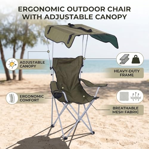 Chaise de camping pliante portable en acier carbone et tissu robuste 600D