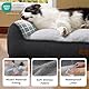 BEDSURE waschbares Hundebett Grosse Hunde - 96x71cm wasserdichtes Hundesofa mit weichem Sherpa-Plüsch, Rutschfester Hundekorb in dunkelgrau