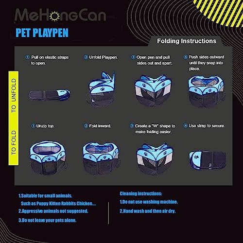 MEHONGCAN Cercadinho Portátil para Animais de Estimação, Cercadinho Dobrável para Cães E Gatos, Coel