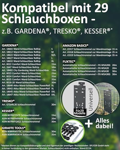 Schlauchbox Halterung für Doppelstabmattenzaun – universal Kompatibel mit Schlauchboxen & Schlauchtrommeln – Halter zur Zaunmontage, witterungsbeständig & pulverbeschichtet Anthrazit – SPLYZER®