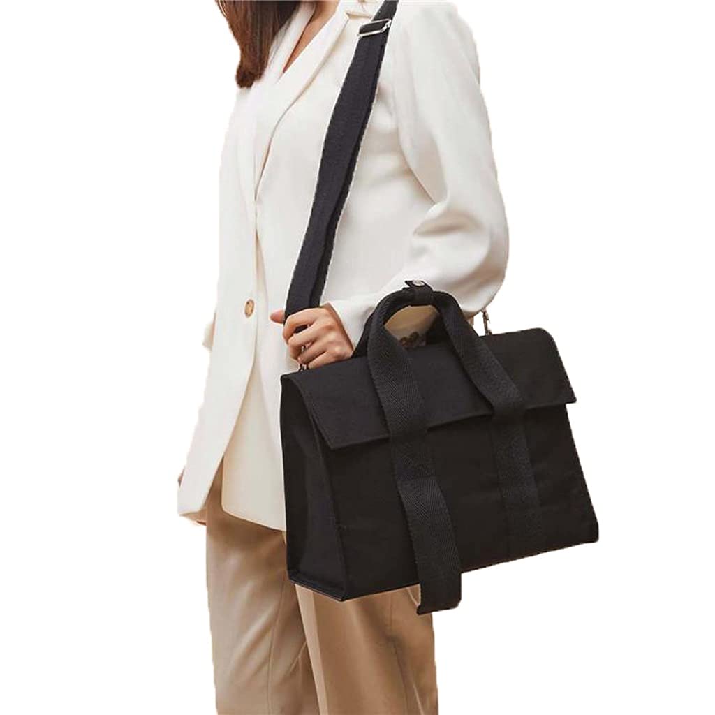 Torba dokumentów Handy Business Torba Horyzontalna Kwadratowa Teczka Pojedyncza Ramska Messenger Folder Magnetyczny Klamra Projekt składany (Color : Black)