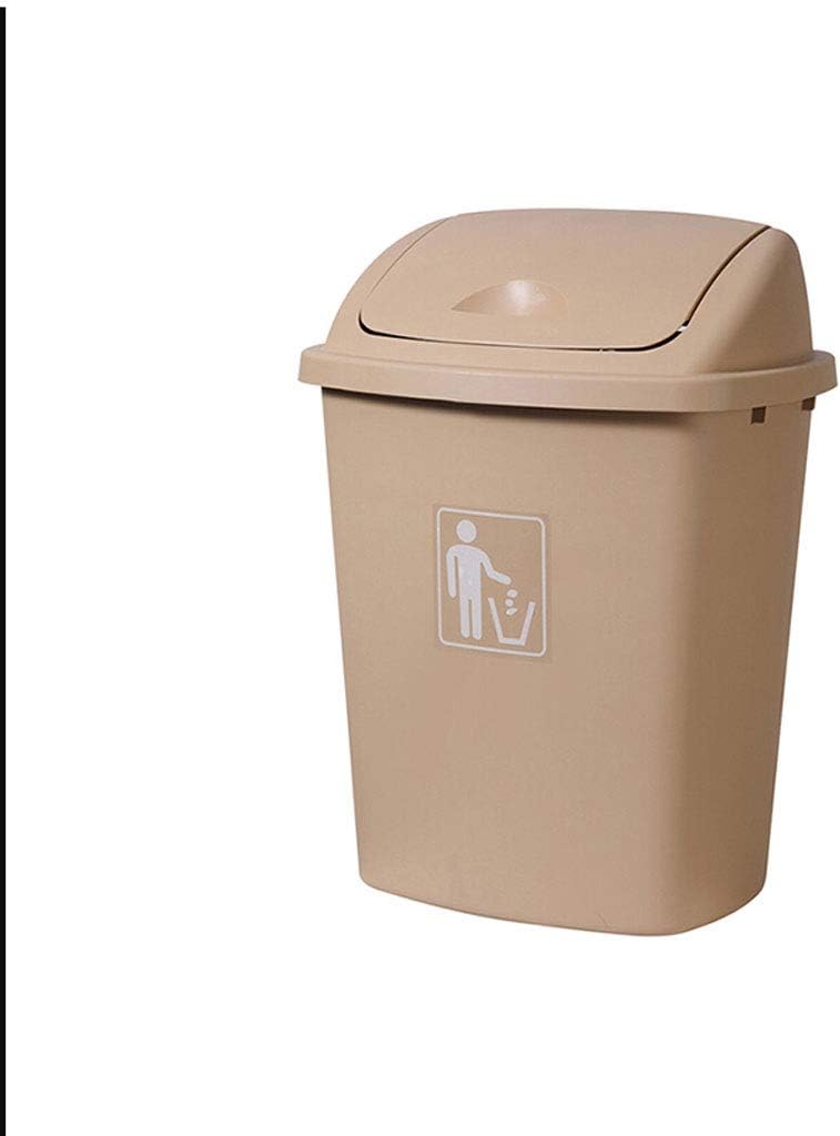 Trash Can Plastic Trash Can Large Capacity Commercial Outdoor Covered Trash Can Kitchen Household Storage Bucket (30 Liters) Trash Can for Bedroom (Color : Yellow Size : 40L) (Yellow 40L) (Yellow 40L)
