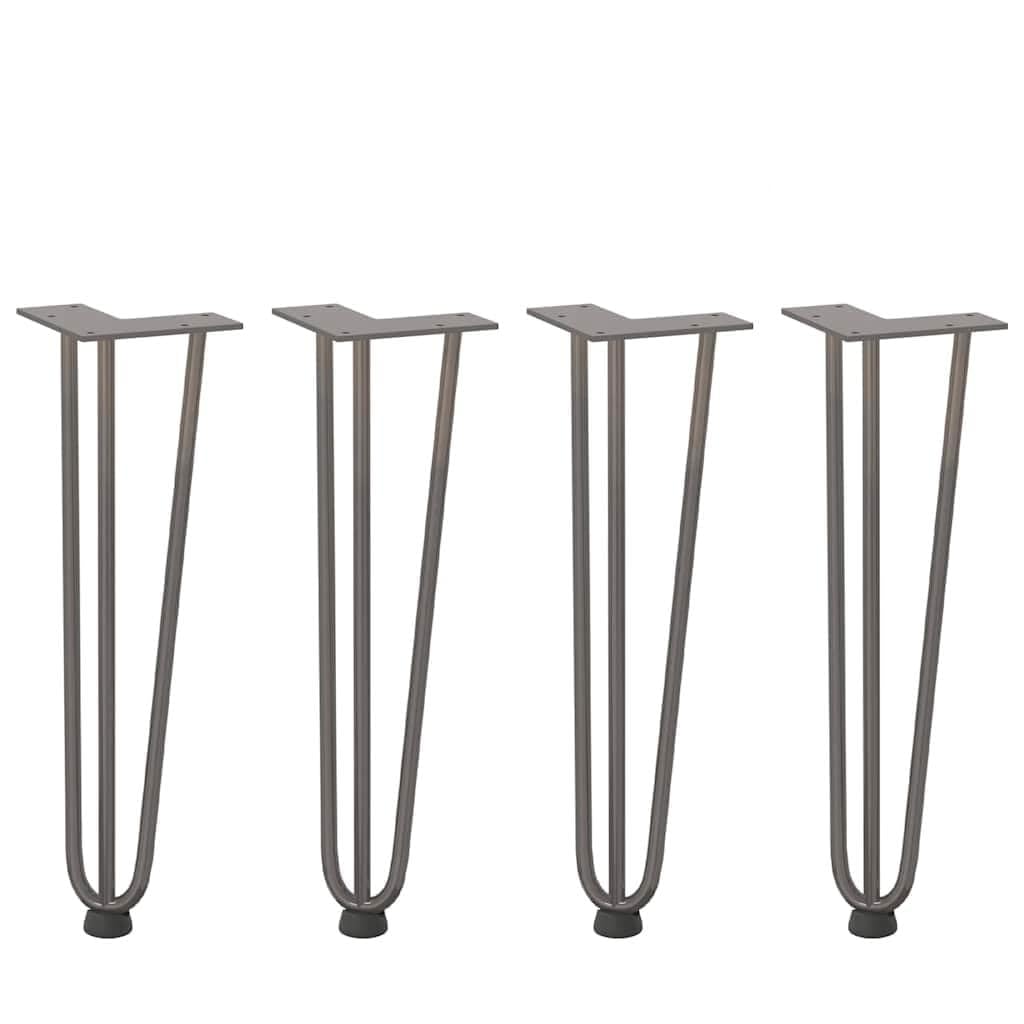 Nogi do stolika kawowego, 4 sztuki, stal naturalna, masywna stal, wysokość 42 cm, ze śrubami i nóżkami poziomującymi, do montażu i naprawy stołu jadalnego, biurka i stolika pomocniczego
