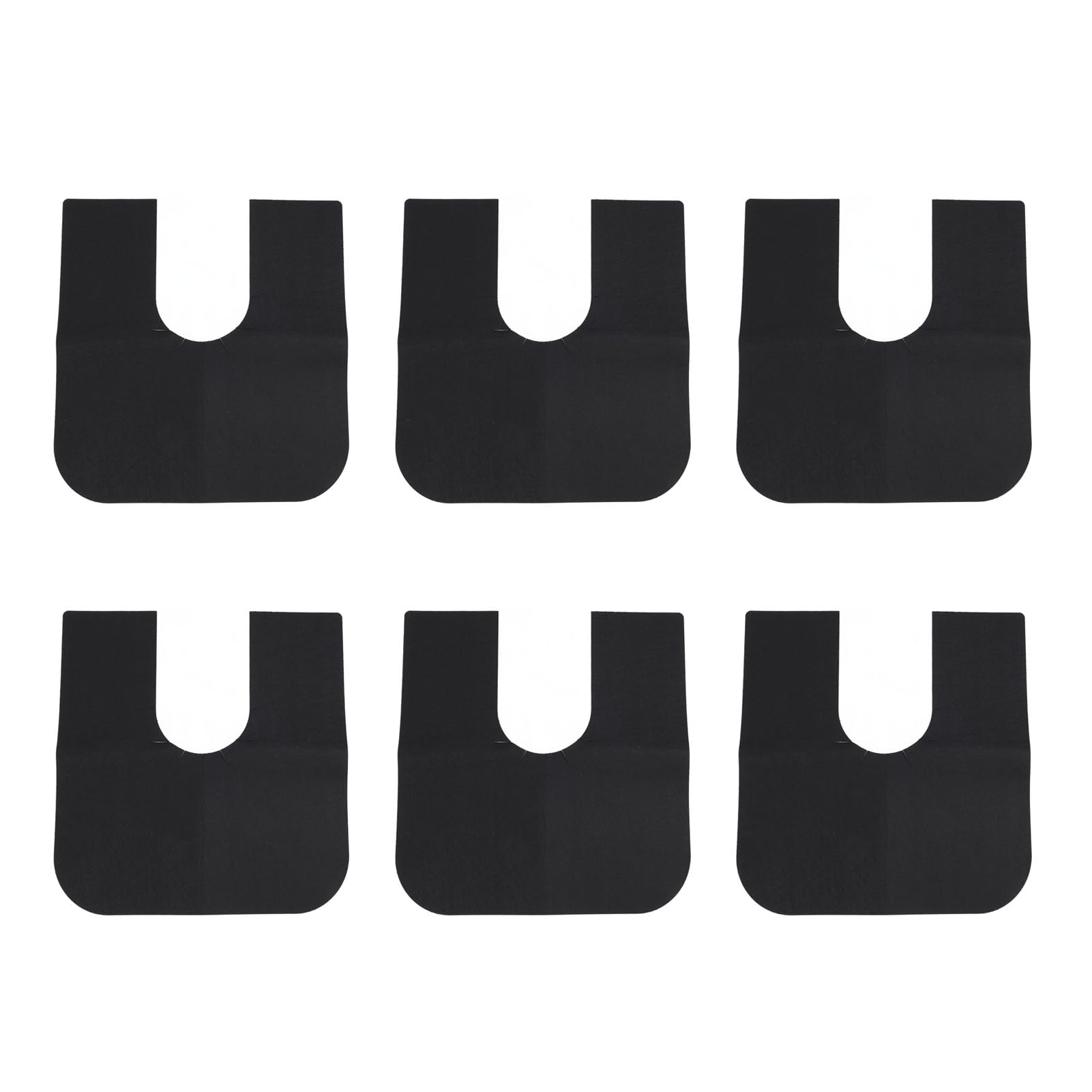 Tapis de toilette gris foncé Pilipane en feutre et caoutchouc U lavable lot de 6