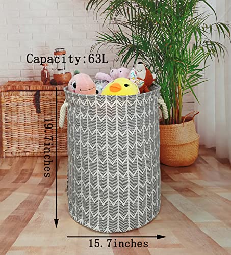 Image of Round Laundry Basket Storage Bins Nursery Hamper Gift Baskets for Home,Office,Home Decor