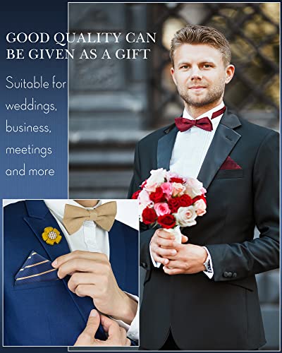 Image of JaGely Pocket Squares for Men Assorted Colors Silk Squares Handkerchiefs 9.06 inch x 9.06 inch Handkerchiefs for Men Wedding