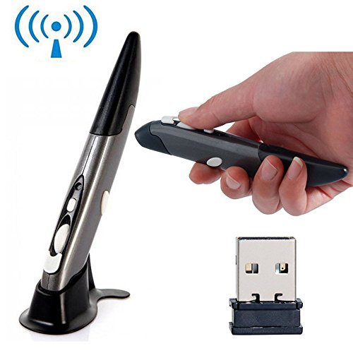 NAMEO Wireless Optical Pen Mouse, 2.4G 1600 DPI 4 Buttons Pencil USB Ergonomic Mice for Computer Laptop, Tablet PC, Smartphones (Grey)