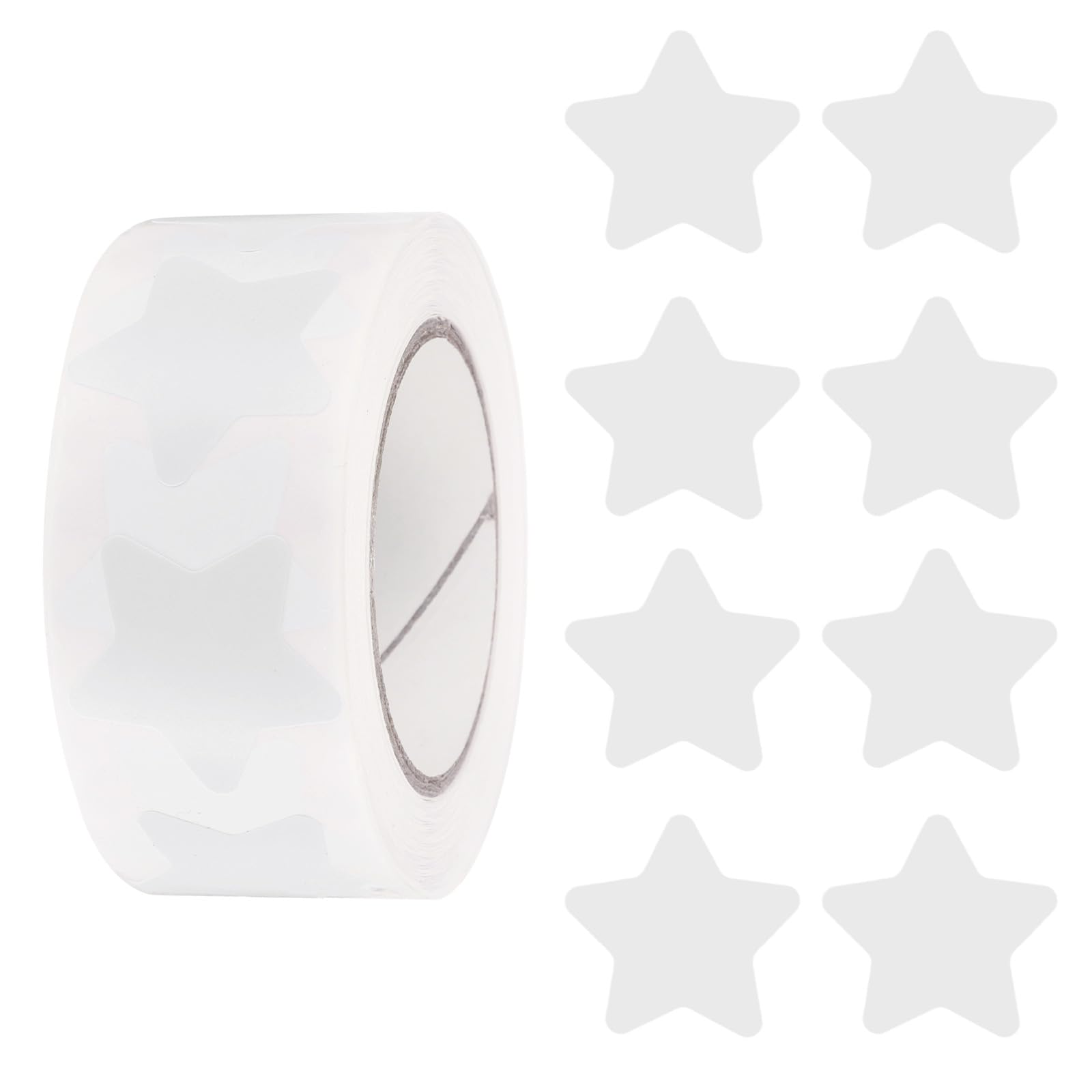 PATIKIL Star Stickers Roll 1 Inch(25mm), 500pcs Reusable Self-Adhesive Star Labels for Reward Behavior Chart Teachers Business Decorating Wedding DIY Crafts, White