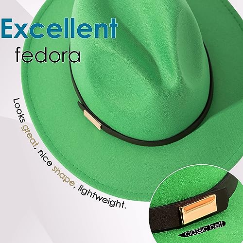 Image of Fedora Hats for Men Wide Brim Panama Hat with Classic Belt