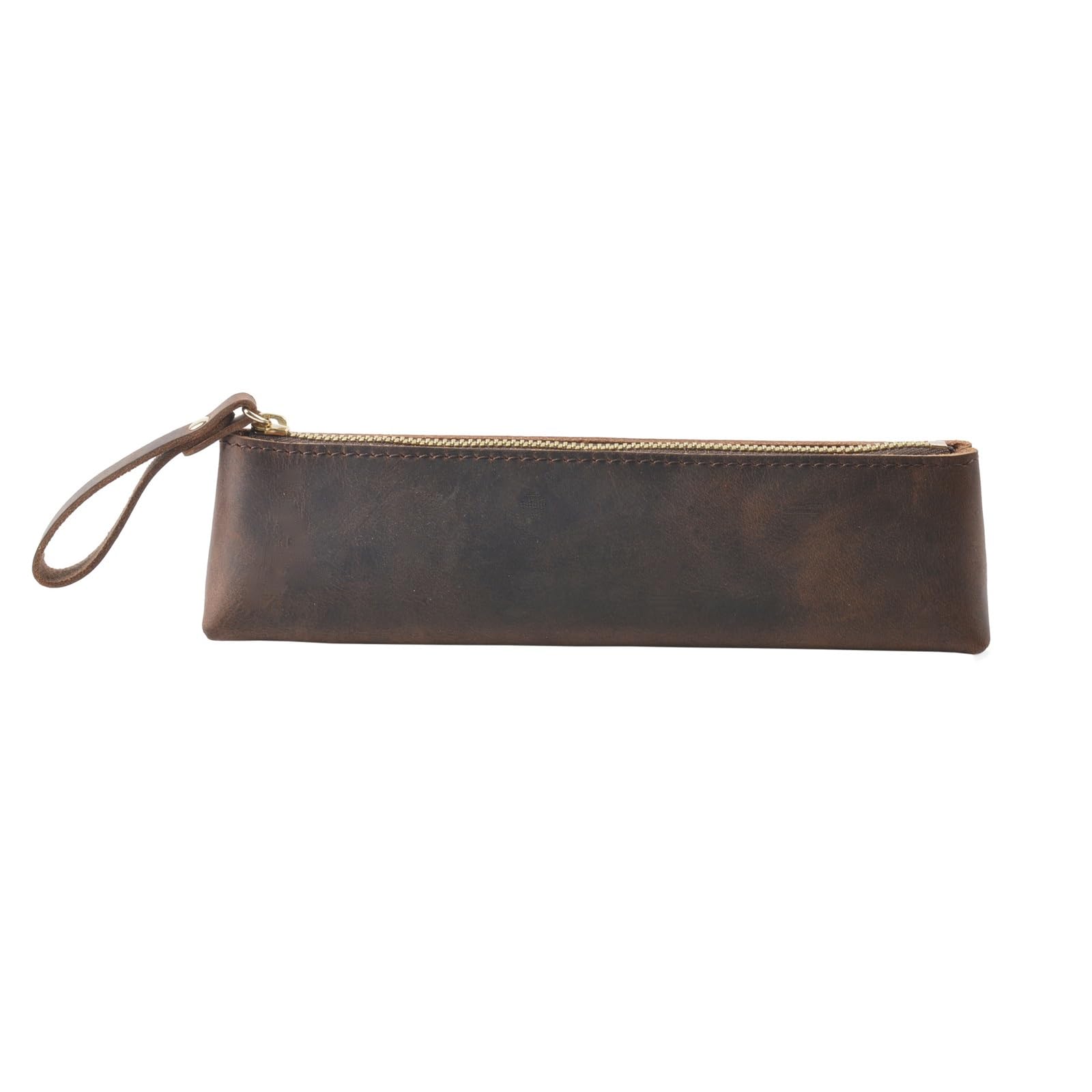 DUMRALBQE Wooden Jewelry Box Handmade Leather Pencil Case Creative Vintage Pen Organiser for Storage and Organization(1#)
