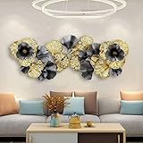 LIUSHI Grande 3D Cuadros Decoracion Pared Metal Hojas de Ginkgo Biloba Esculturas Salon Habitacion Dormitorio Comedor Bares, Retro Hogar Adornos Metalicas Hierro Forjado