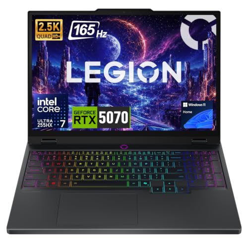 Image of PCONLINE Lenovo Legion 5i 15.1 inch Core Ultra 7 255HX & RTX 5070 Gaming Laptop | WQXGA 165Hz /1ms OLED Display, 64GB DDR5, 2TB SSD, 24-Zone RGB Backlit, Wi-Fi 7, 80Whr Battery