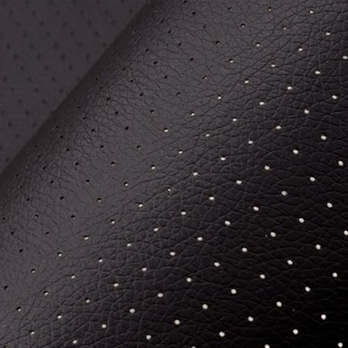 Trsnzul Cuero Adhesivo 20 x 30 cm, Parche de Cuero Adhesivo, Color Negro, Perforado Transpirable, Parches de Reparación, Polipiel Adhesiva para Sofá, Asiento de Coche, Chaquetas