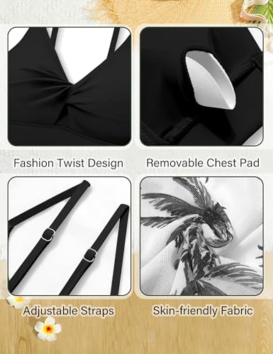 Girls Bathing Suits Size 8-10 Black Girls One Piece Swimsuits Tropical Print Quick Dry Cover Up 2Pcs Girls' Swimwear Kids Girls Swimsuit Size 9-104