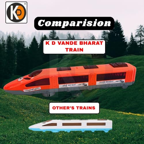 Image of K D Vande Bharat Express Train Toy - Battery Operated with Bump & Go Action, Music & 3D Flashing Lights | Big Size 41cm Educational Toy for Toddlers, Boys & Girls (Ages 3+) (White)