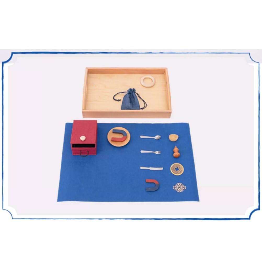Set di vassoi da Lavoro per l'esplorazione scientifica Montessori Magnet | Materiale sensoriale per la vita pratica esperimento magnetico, gioco educativo STEM di fisica per bambini piccoli
